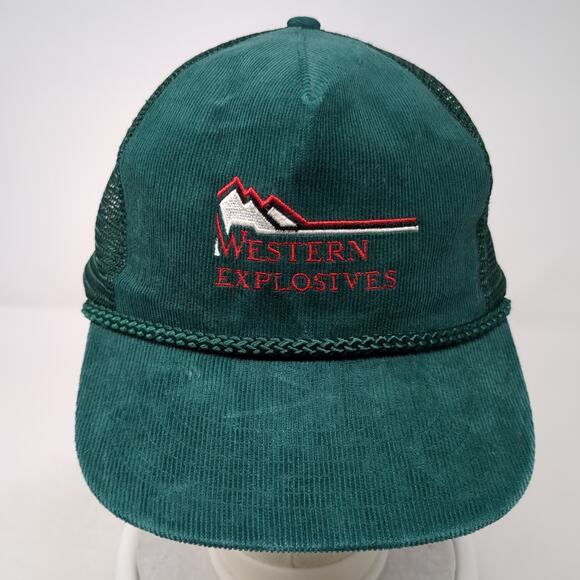 Western Explosives Snapback Trucker Hat Green OS Adjustable Rope AJM Headwear - Picture 2 of 9